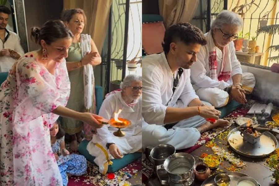 Soha shares glimpse of puja with Kunal, Inaaya on Herath Poshte: Love, peace and prayer