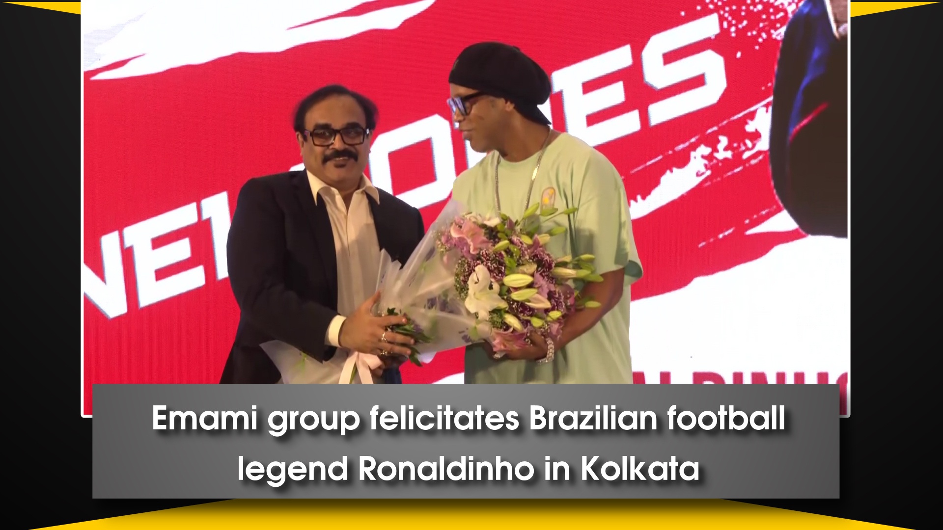 Emami group felicitates Brazilian football legend Ronaldinho in Kolkata