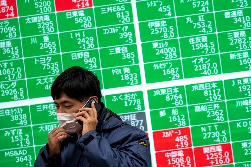 Asian shares stuck in holiday lull, bitcoin powers higher