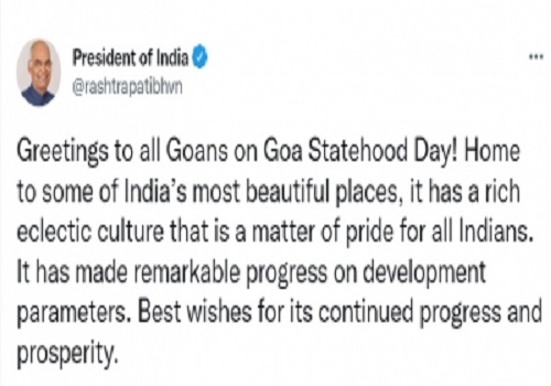 President, PM greet people of Goa on Statehood Day
