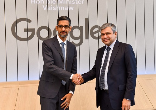 Vaishnaw meets Pichai at Google HQ, discusses India Stack