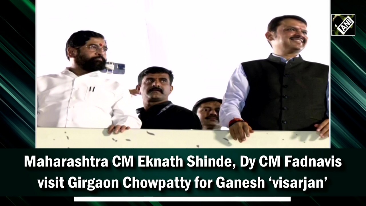 Maharashtra CM Eknath Shinde, Dy CM Devendra Fadnavis visit Girgaon Chowpatty for Ganesh `visarjan`