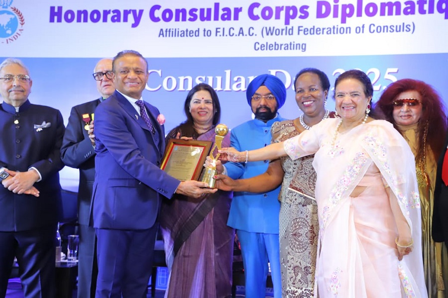 Madhusudan Agrawal, Co-Founder and Vice Chairman of Ajanta Pharma, conferred `Consular of the Year` award