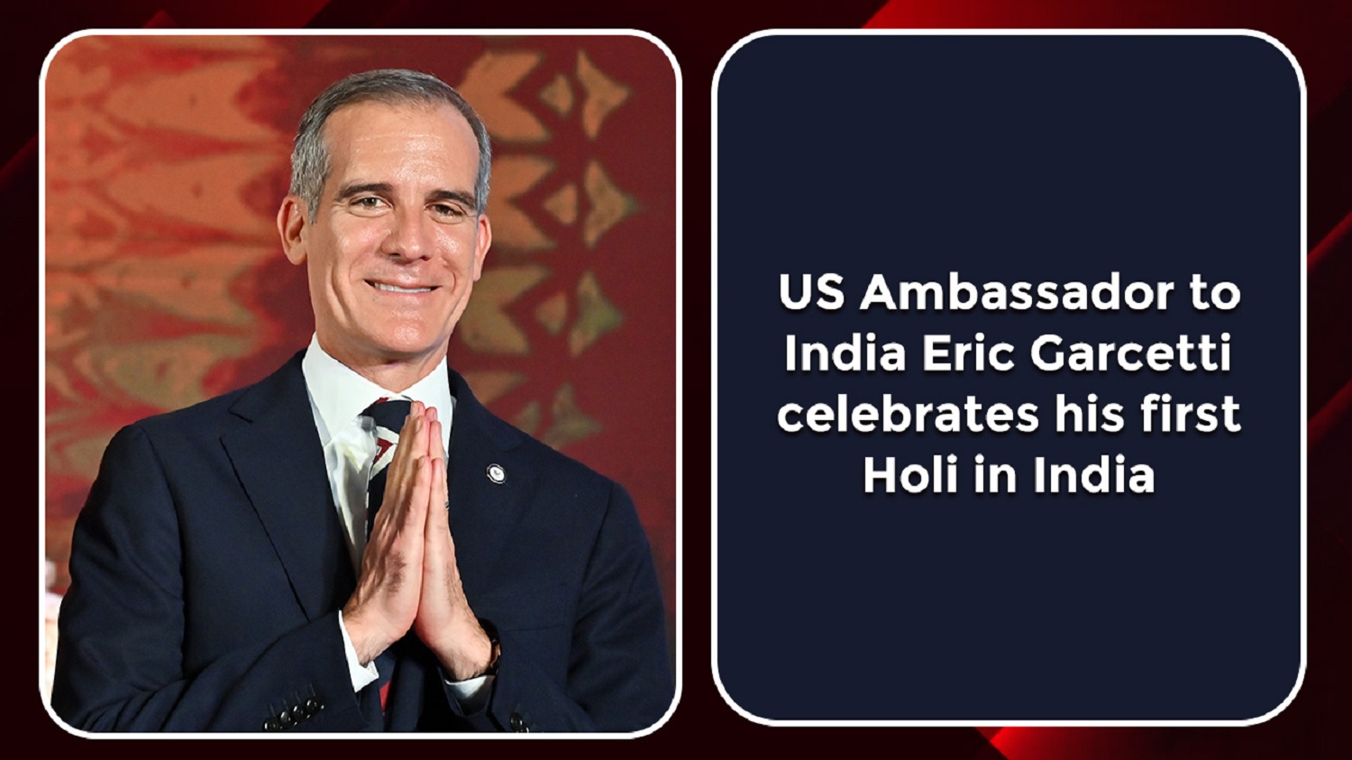 US Ambassador to India Eric Garcetti celebrates his first Holi in India