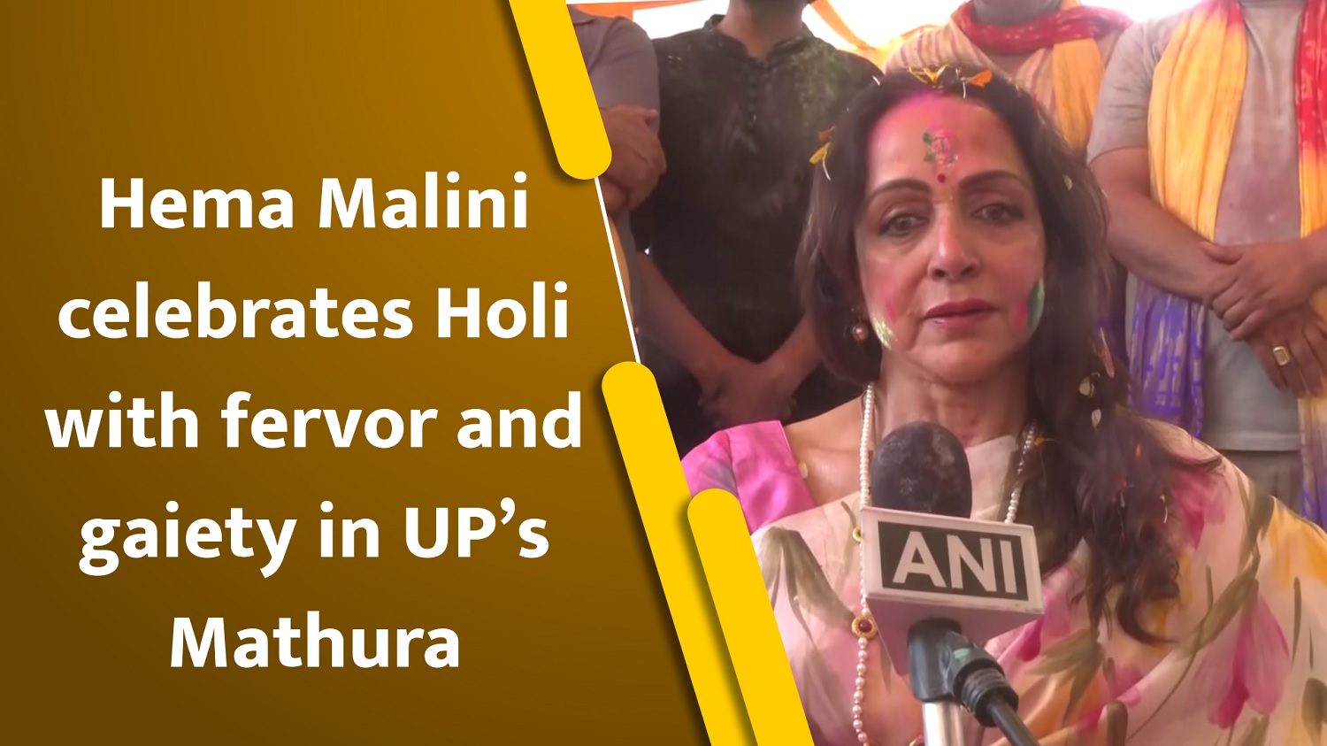 Hema Malini celebrates Holi with fervor and gaiety in Uttar Pradesh`s Mathura