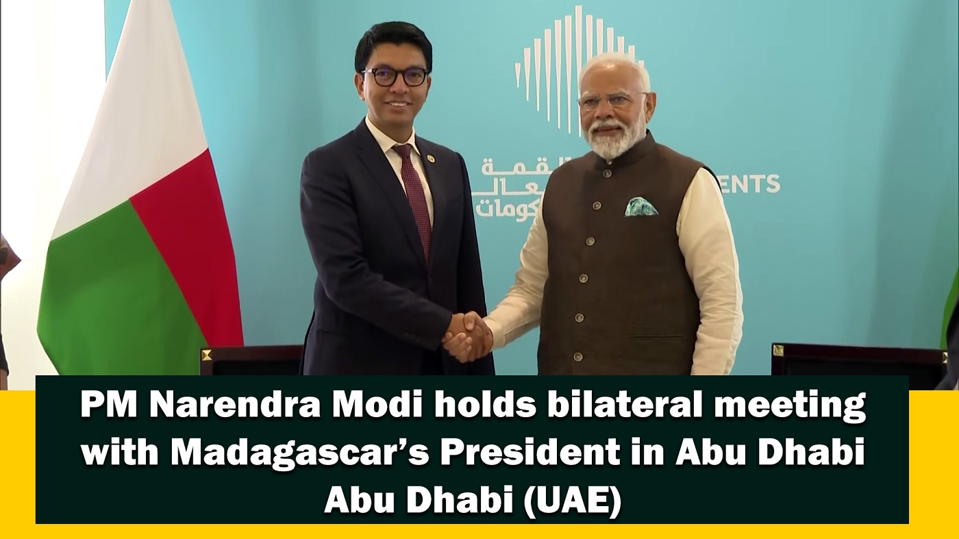 PM Narendra Modi holds bilateral meeting with Madagascar`s President in Abu Dhabi