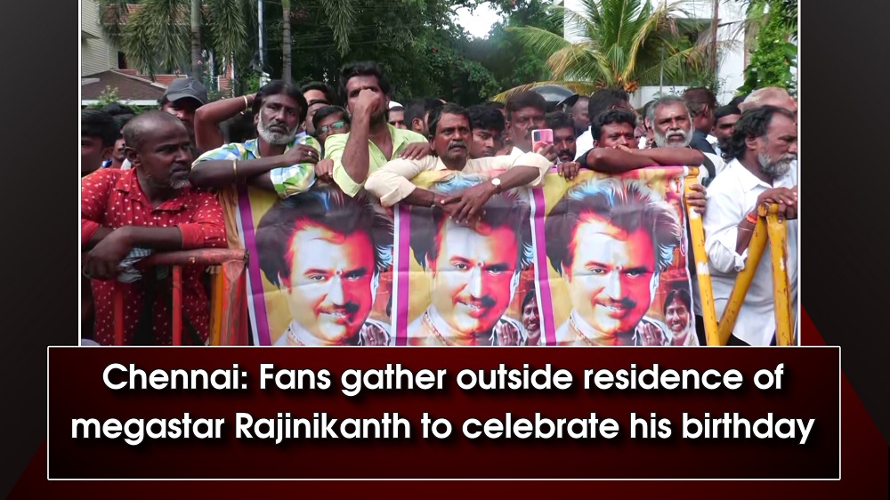Chennai: Fans gather outside residence of megastar Rajinikanth to celebrate his birthday