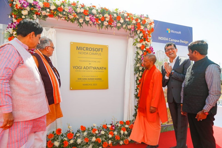 Uttar Pradesh  CM attends groundbreaking ceremony of Microsoft`s India Development Centre in Noida