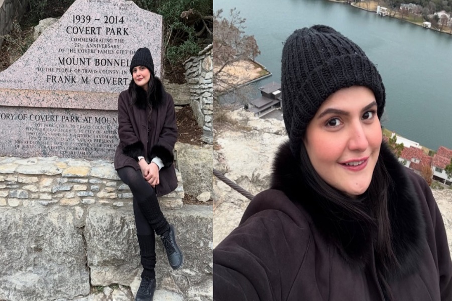 Zareen Khan enjoys the enchanting views from Mount Bonnell during her U.S vacay