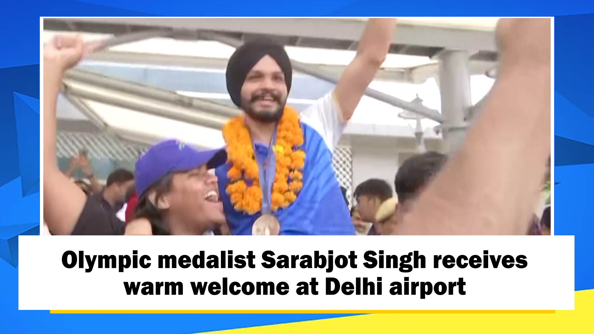 Olympic medalist Sarabjot Singh receives warm welcome at Delhi airport