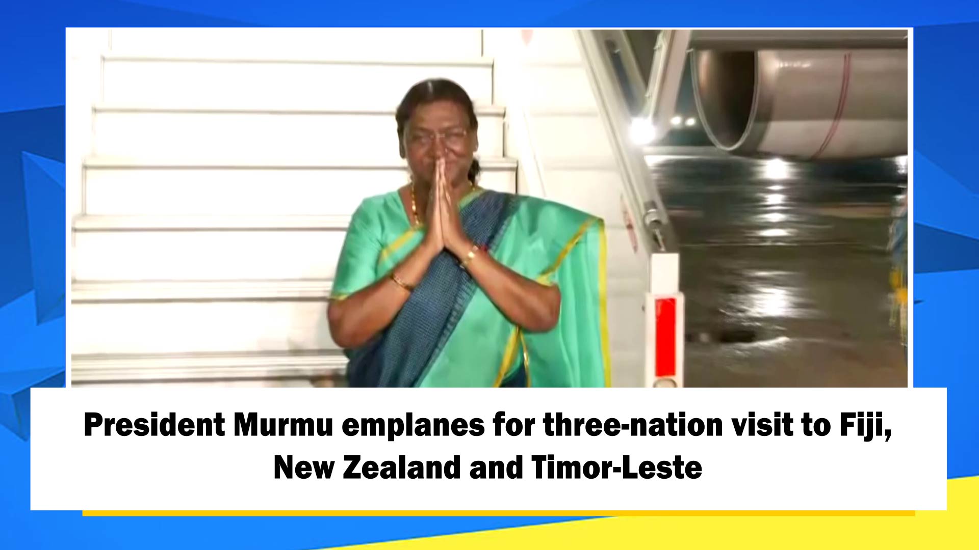 President Murmu emplanes for three-nation visit to Fiji, New Zealand and Timor-Leste