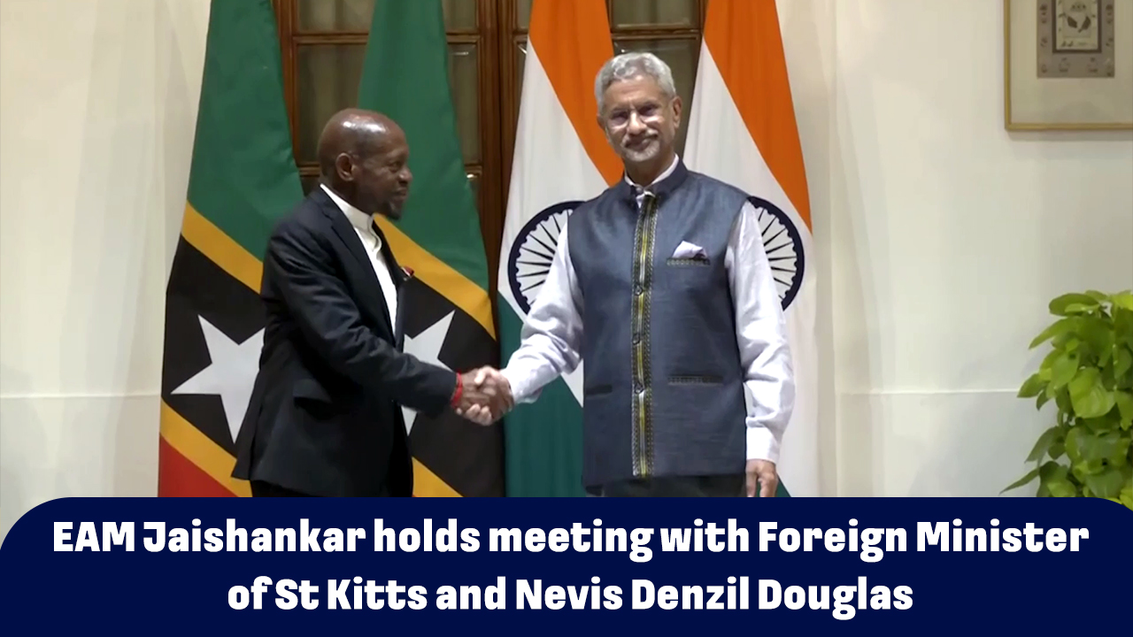 EAM Jaishankar holds meeting with Foreign Minister of St Kitts and Nevis Denzil Douglas