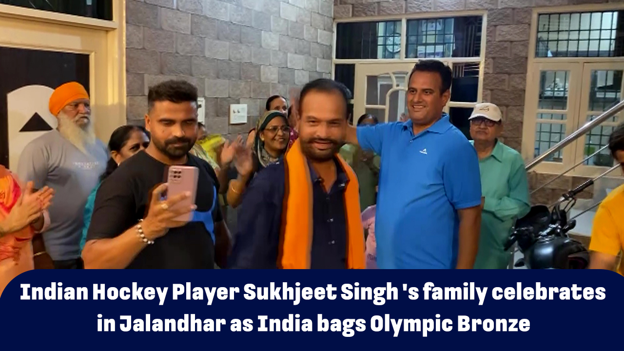 Indian Hockey Player Sukhjeet Singh 's family celebrates in Jalandhar as India bags Olympic Bronze