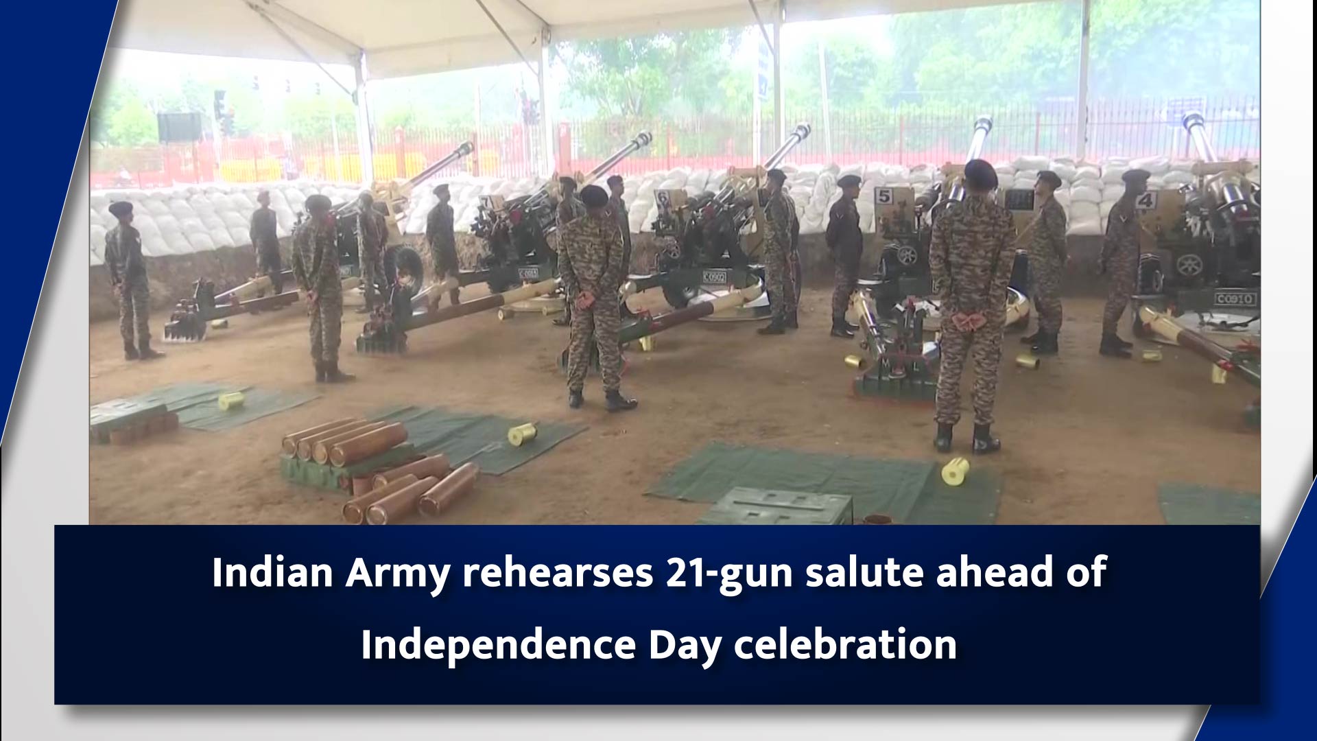 Indian Army rehearses 21-gun salute ahead of Independence Day celebration