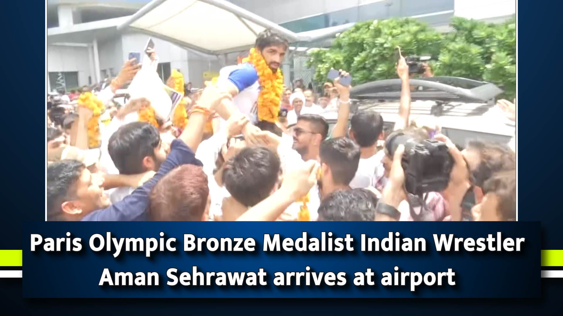 Paris Olympic Bronze Medalist Indian Wrestler Aman Sehrawat arrives at airport