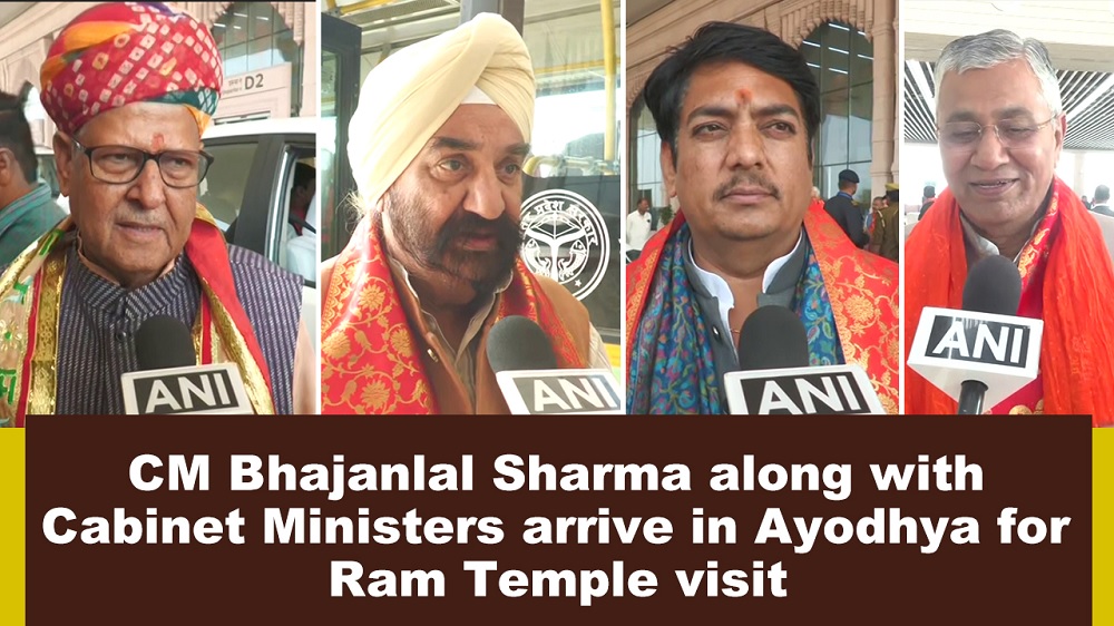 CM Bhajanlal Sharma along with Cabinet Ministers arrive in Ayodhya for Ram Temple visit