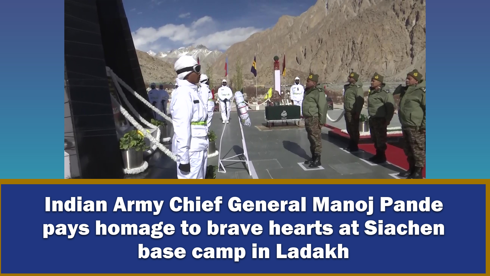 Indian Army Chief General Manoj Pande pays homage to brave hearts at Siachen base camp in Ladakh