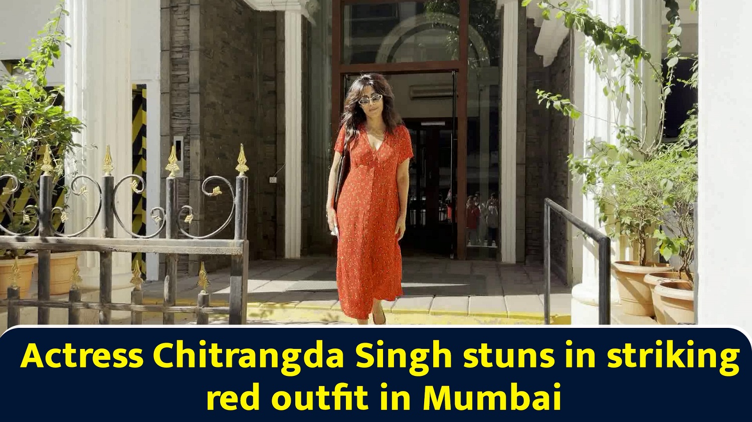 Actress Chitrangda Singh stuns in striking red outfit in Mumbai