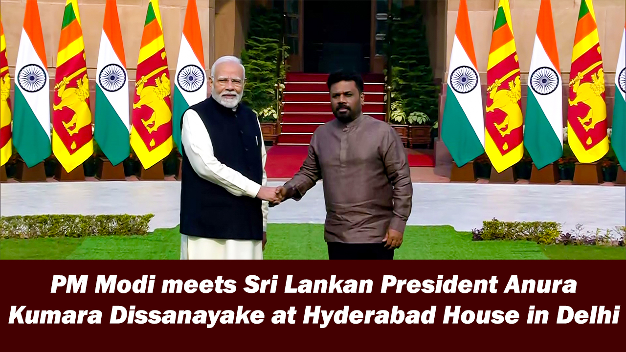 PM Narendra Modi meets Sri Lankan President Anura Kumara Dissanayake at Hyderabad House in Delhi