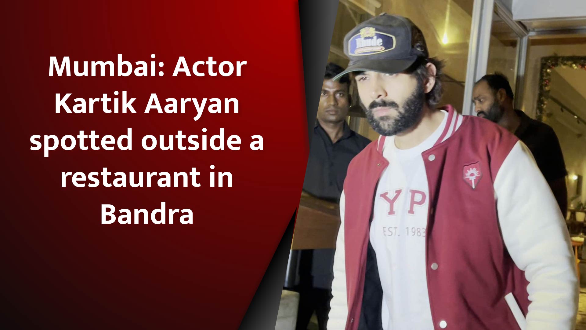 Mumbai: Actor Kartik Aaryan spotted outside a restaurant in Bandra