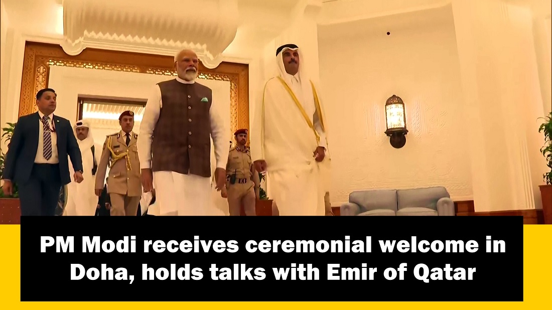 PM Narendra Modi receives ceremonial welcome in Doha  holds talks with Emir of Qatar