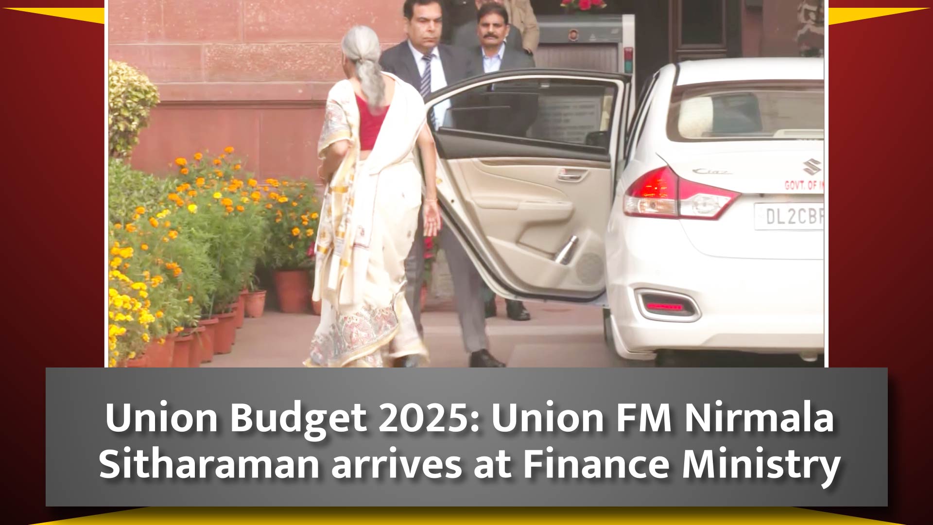 Union Budget 2025: Union FM Nirmala Sitharaman arrives at Finance Ministry