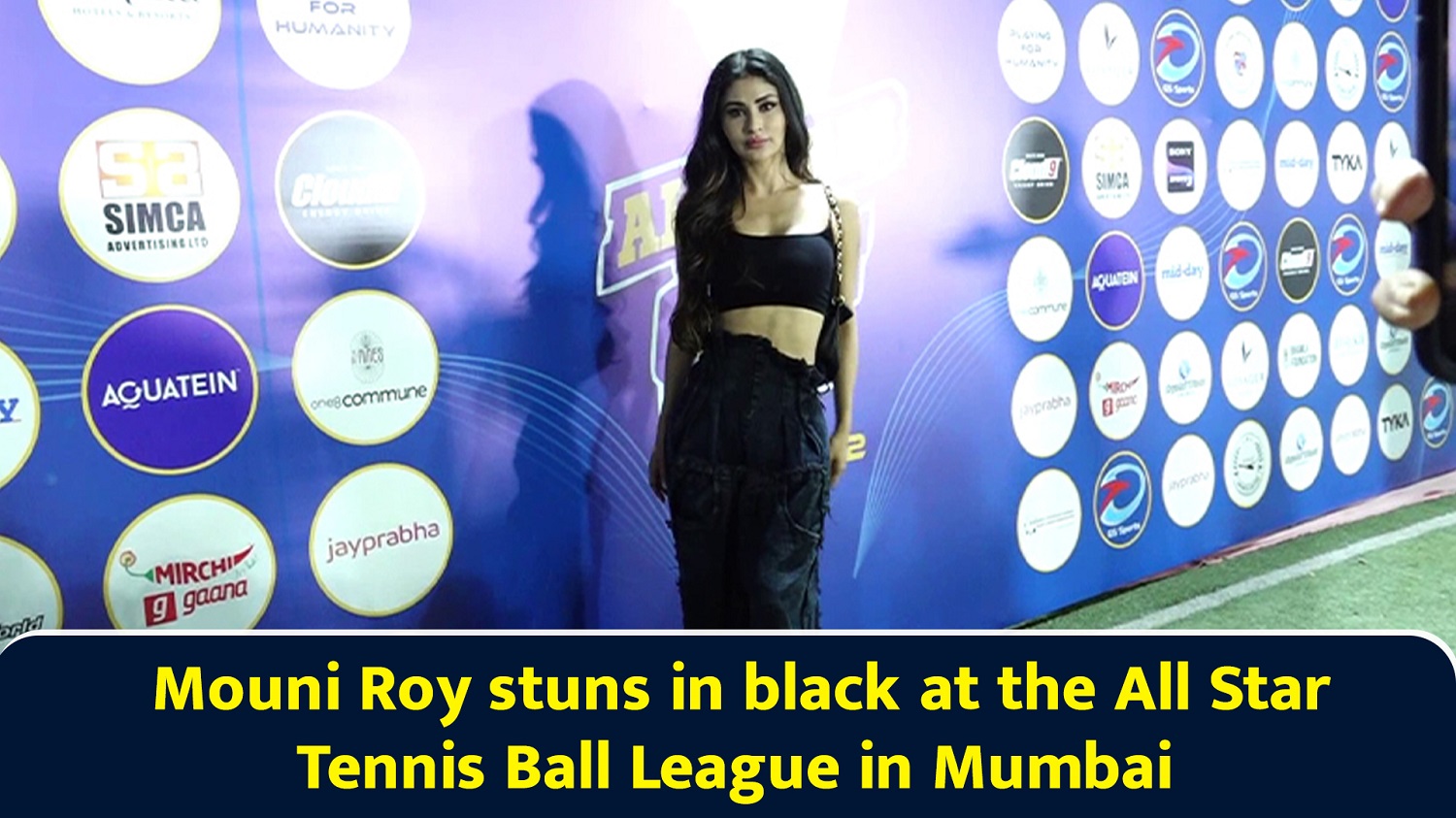 Mouni Roy stuns in black at the All Star Tennis Ball League in Mumbai