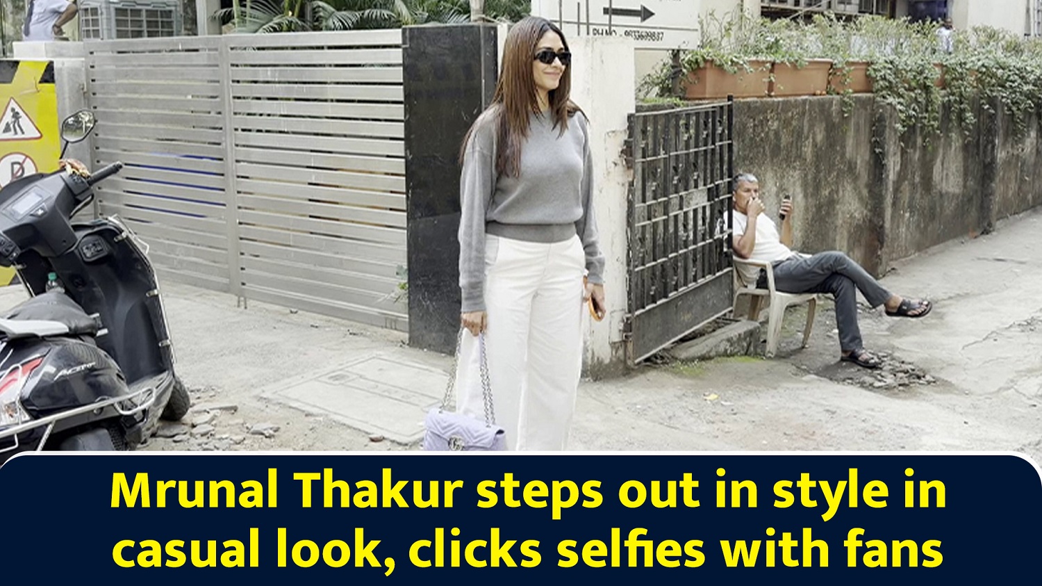 Mrunal Thakur steps out in style in casual look, clicks selfies with fans