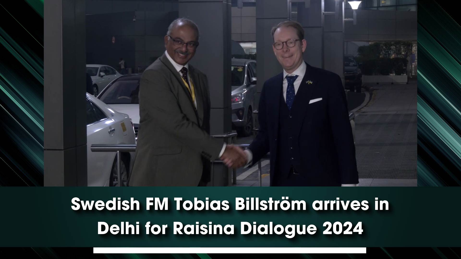 Swedish FM Tobias Billstrom arrives in Delhi for Raisina Dialogue 2024