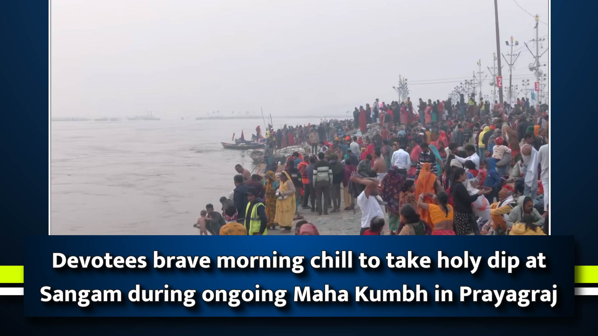 Devotees brave morning chill to take holy dip at Sangam during ongoing Maha Kumbh in Prayagraj