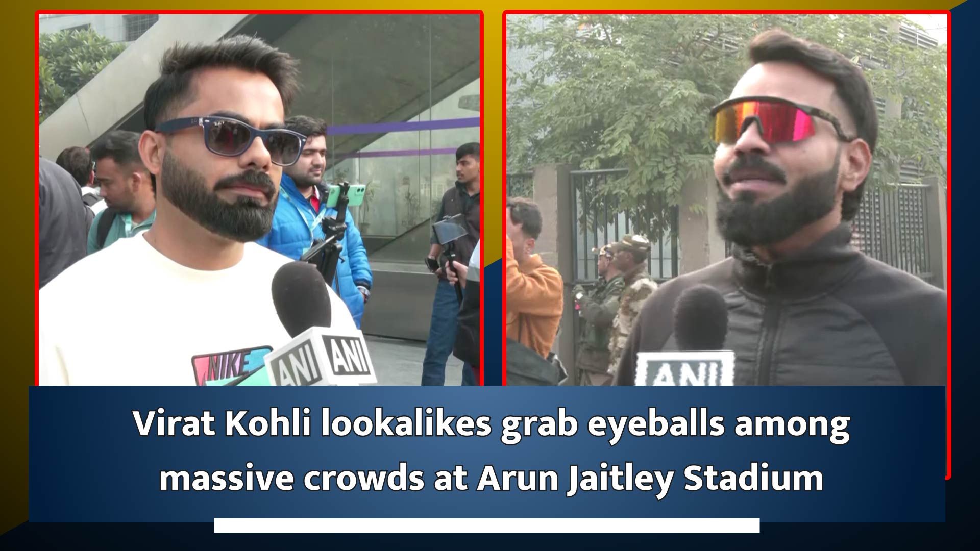 Virat Kohli lookalikes grab eyeballs among massive crowds at Arun Jaitley Stadium