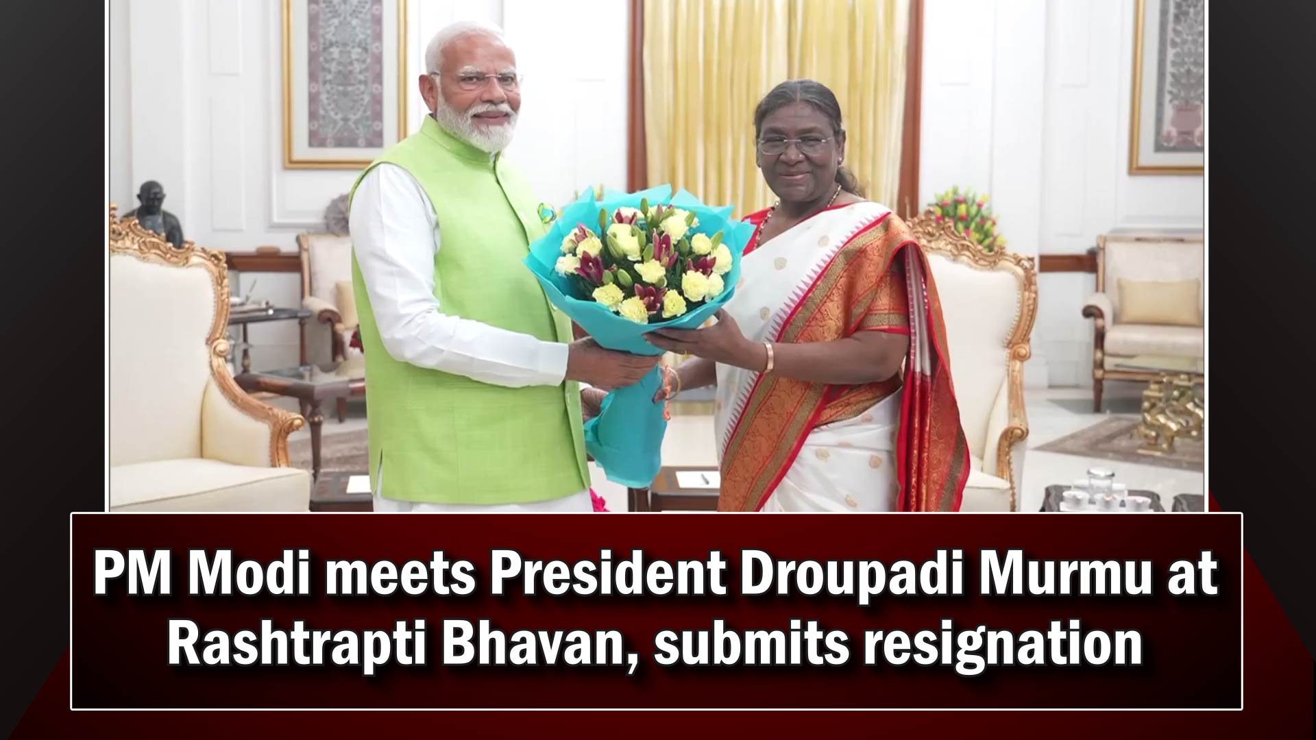 Prime Minister Narendra Modi meets President Droupadi Murmu at Rashtrapti Bhavan, submits resignation