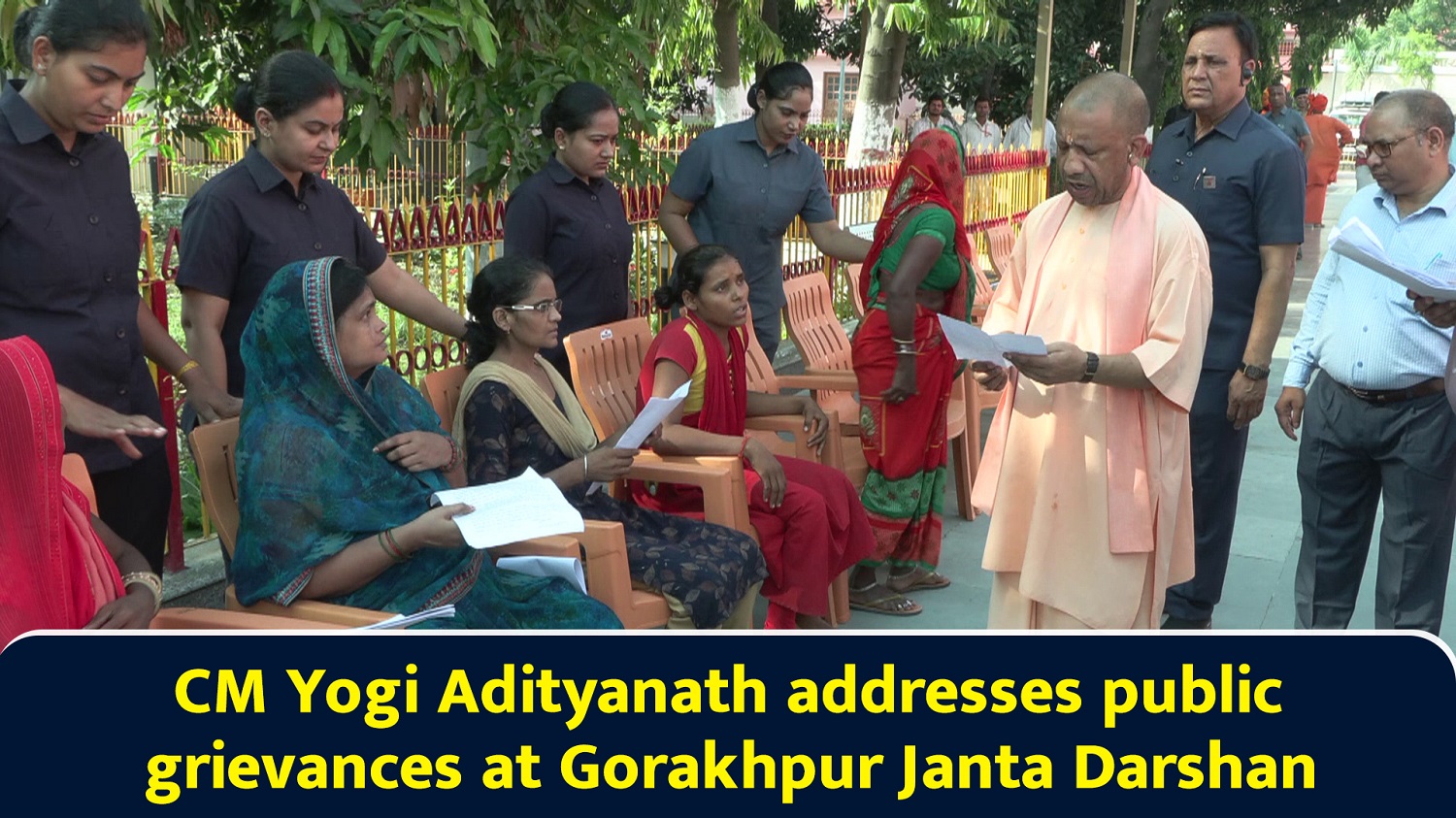 CM Yogi Adityanath addresses public grievances at Gorakhpur JantaDarshan