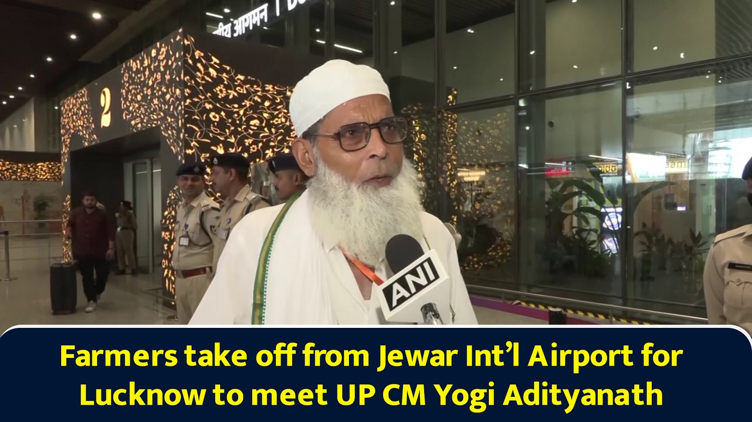 Farmers take off from Jewar Int`l Airport for Lucknow to meet UP CM Yogi Adityanath
