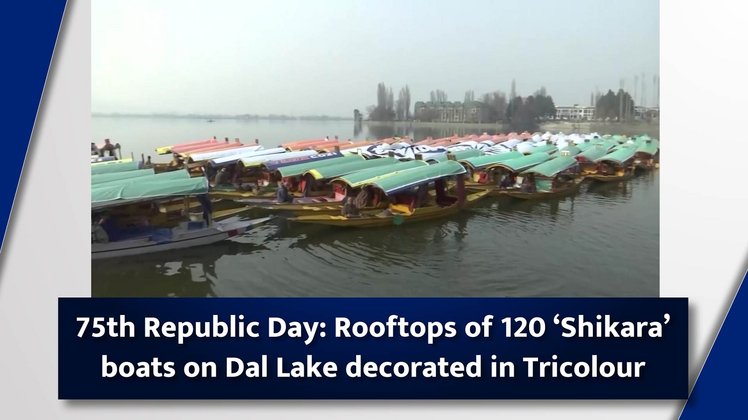 75th Republic Day: Rooftops of 120 `Shikara` boats on Dal Lake decorated in Tricolour
