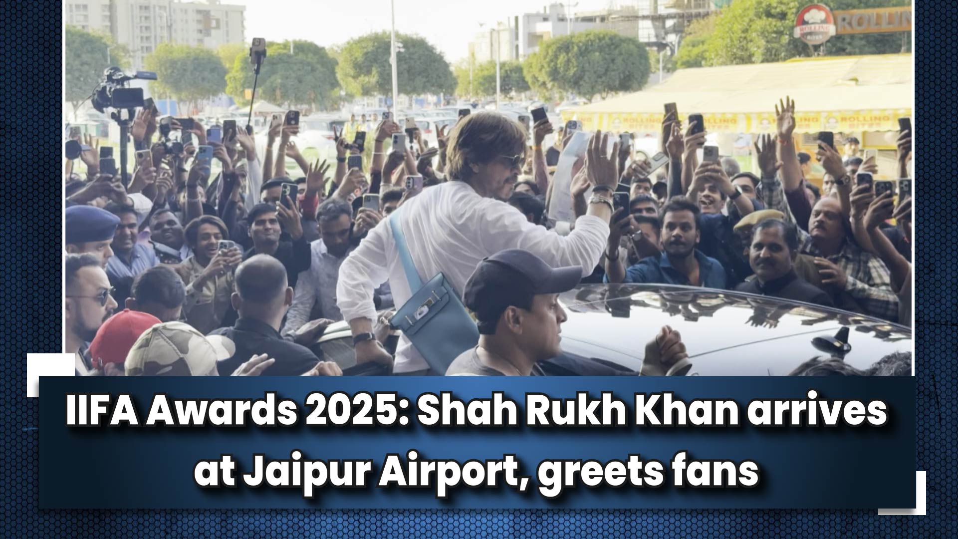 IIFA Awards 2025: Shah Rukh Khan arrives at Jaipur Airport, greets fans