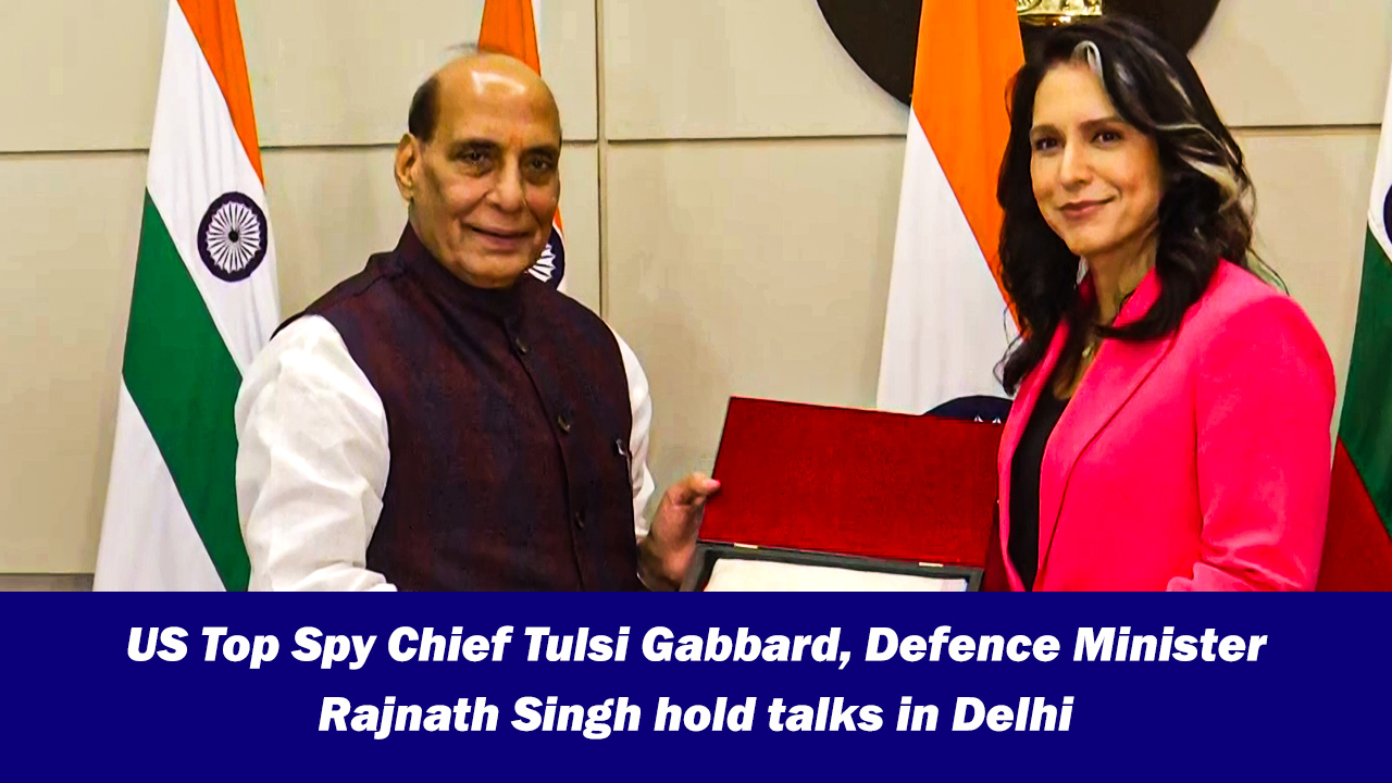 US Top Spy Chief Tulsi Gabbard, Defence Minister Rajnath Singh hold talks in Delhi