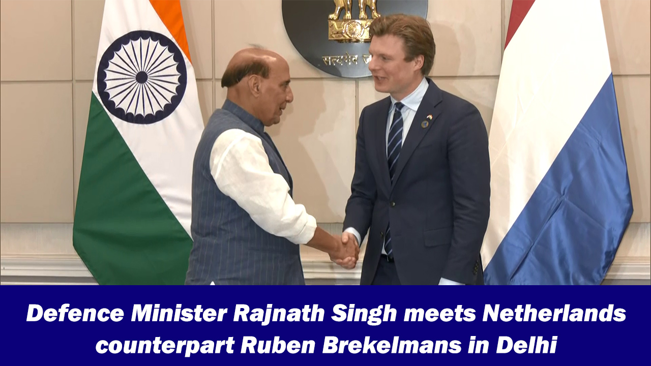 Defence Minister Rajnath Singh meets Netherlands counterpart Ruben Brekelmans in Delhi