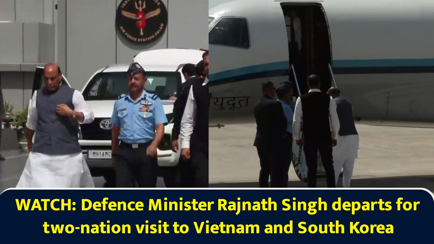 WATCH: Defence Minister Rajnath Singh departs for two-nation visit to Vietnam and South Korea