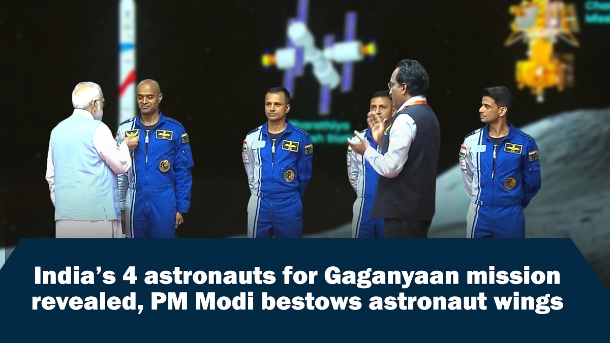 India`s 4 astronauts for Gaganyaan mission revealed` PM Modi bestows astronaut wings