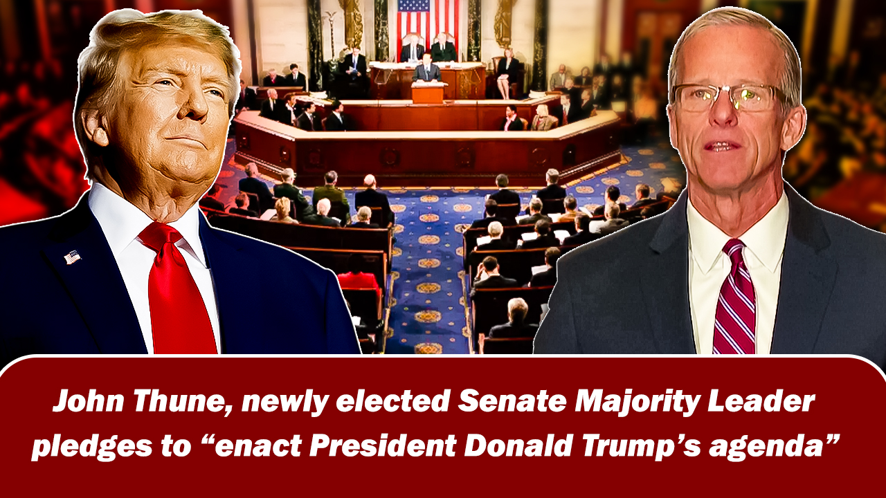 John Thune, newly elected Senate Majority Leader pledges to `enact President Donald Trump`s agenda`