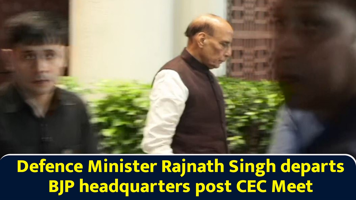 Defence Minister Rajnath Singh departs bjp headquarters post CEC Meet
