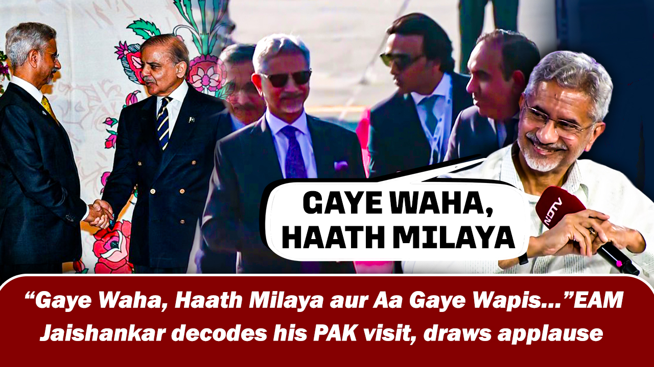 External Affairs Minister S Jaishankar on October 21 shared details regarding his recent visit to Pakistan for the SCO meeting. While referring to his brief interaction with PM Sharif, Jaishankar said Haath milaya aur aa gaye wapis (shook hands and came 