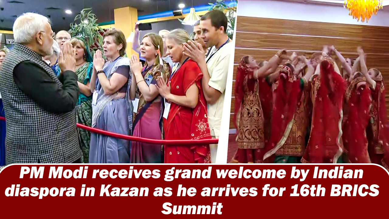 PM Narendra Modi receives grand welcome by Indian diaspora in Kazan as he arrives for 16th BRICS Summit