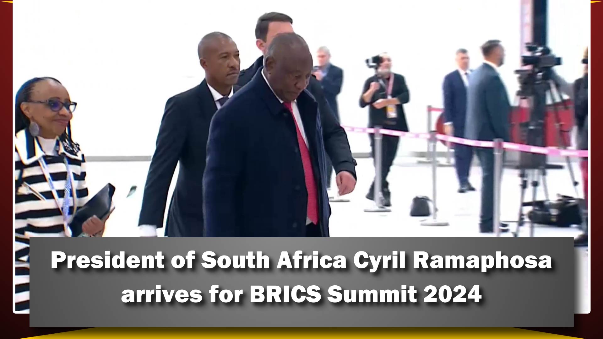 President of South Africa Cyril Ramaphosa arrives for BRICS Summit 2024