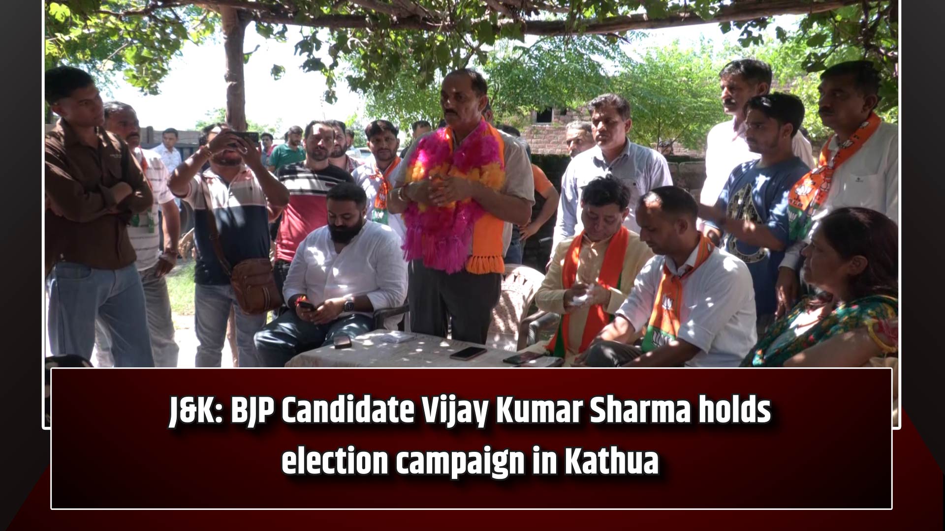 J&K: BJP Candidate Vijay Kumar Sharma holds election campaign in Kathua