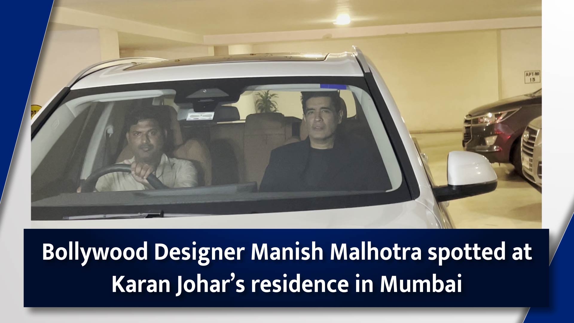 Bollywood Designer Manish Malhotra spotted at Karan Johar`s residence in Mumbai