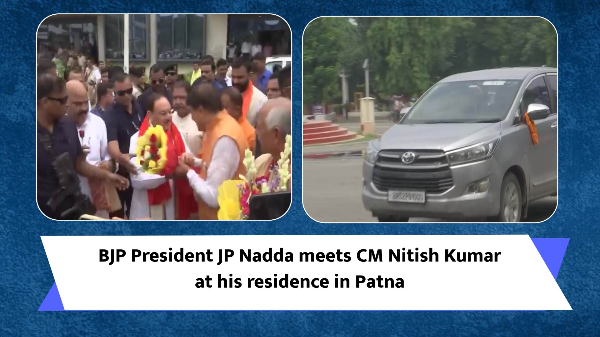 BJP President JP Nadda meets CM Nitish Kumar at his residence in Patna