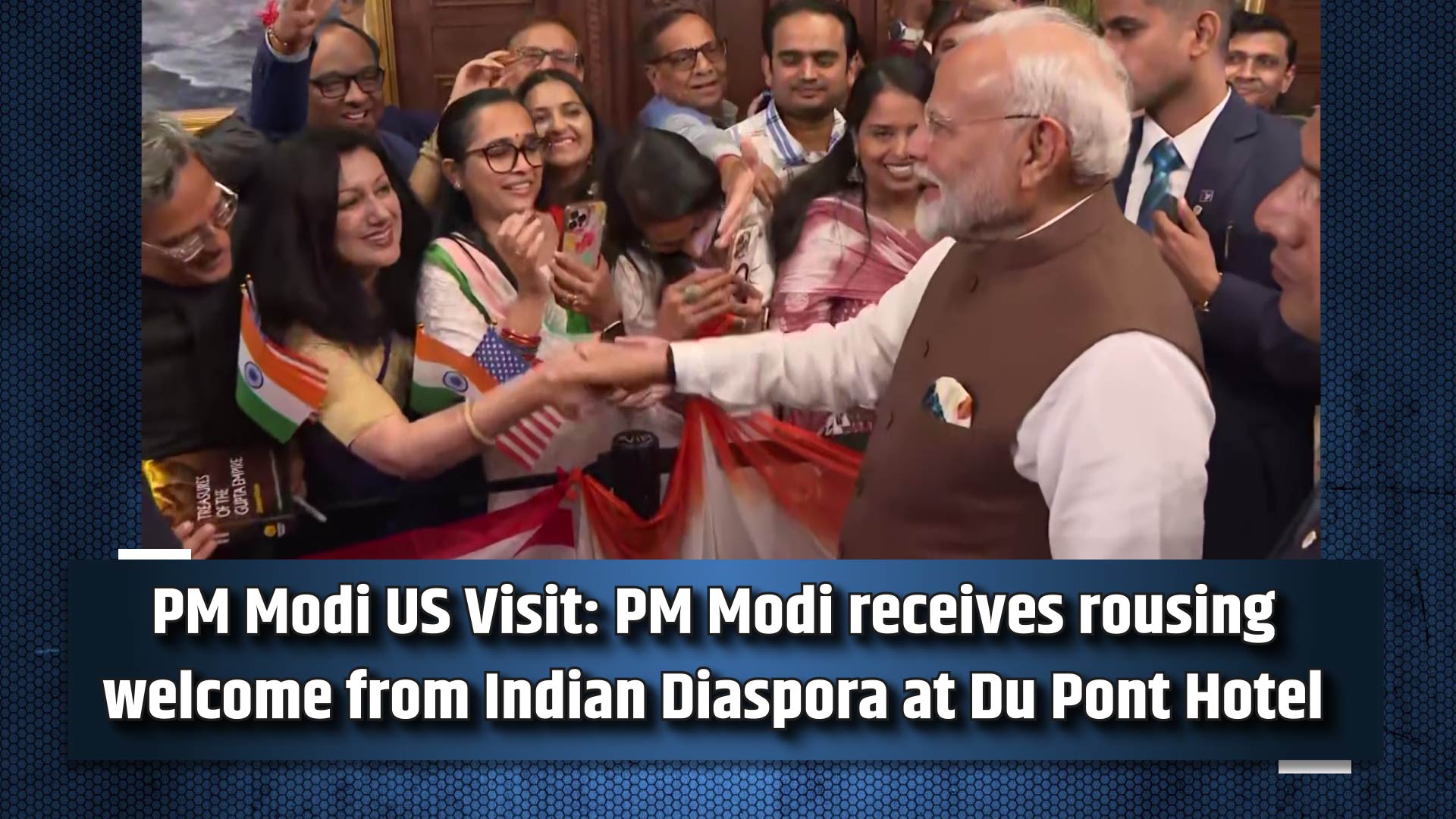 PM Narendra Modi US Visit: PM Modi receives rousing welcome from Indian Diaspora at Du Pont Hotel