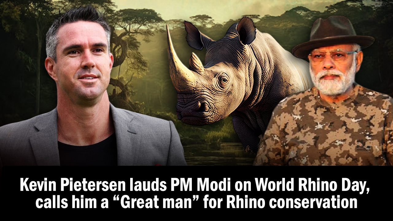 Kevin Pietersen lauds PM Narendra Modi on World Rhino Day, calls him a ``Great man`` for Rhino conservation